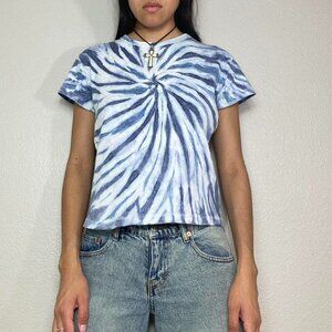 Y2K BLUE TIE DYE TEE